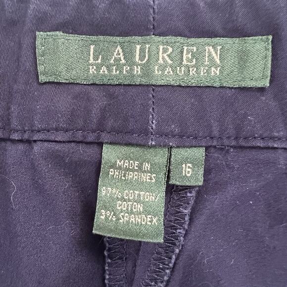 Lauren Ralph Lauren Pant Women’s Navy Blue Stretch Buisness Casual Straight S.16 - Picture 7 of 7